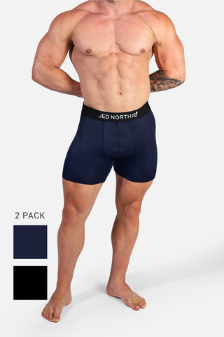 Men's Mesh Athletic Boxers 2-Pack - Black and Navy