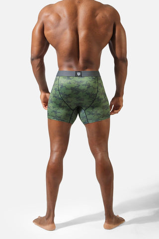 Men's Full Mesh Boxer Briefs 2 Pack - Green Camo and Black Brush - Jed North