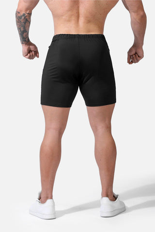 Agile Plus 5.5'' Bodybuilding Shorts w Zipper Pockets - Black - Jed North