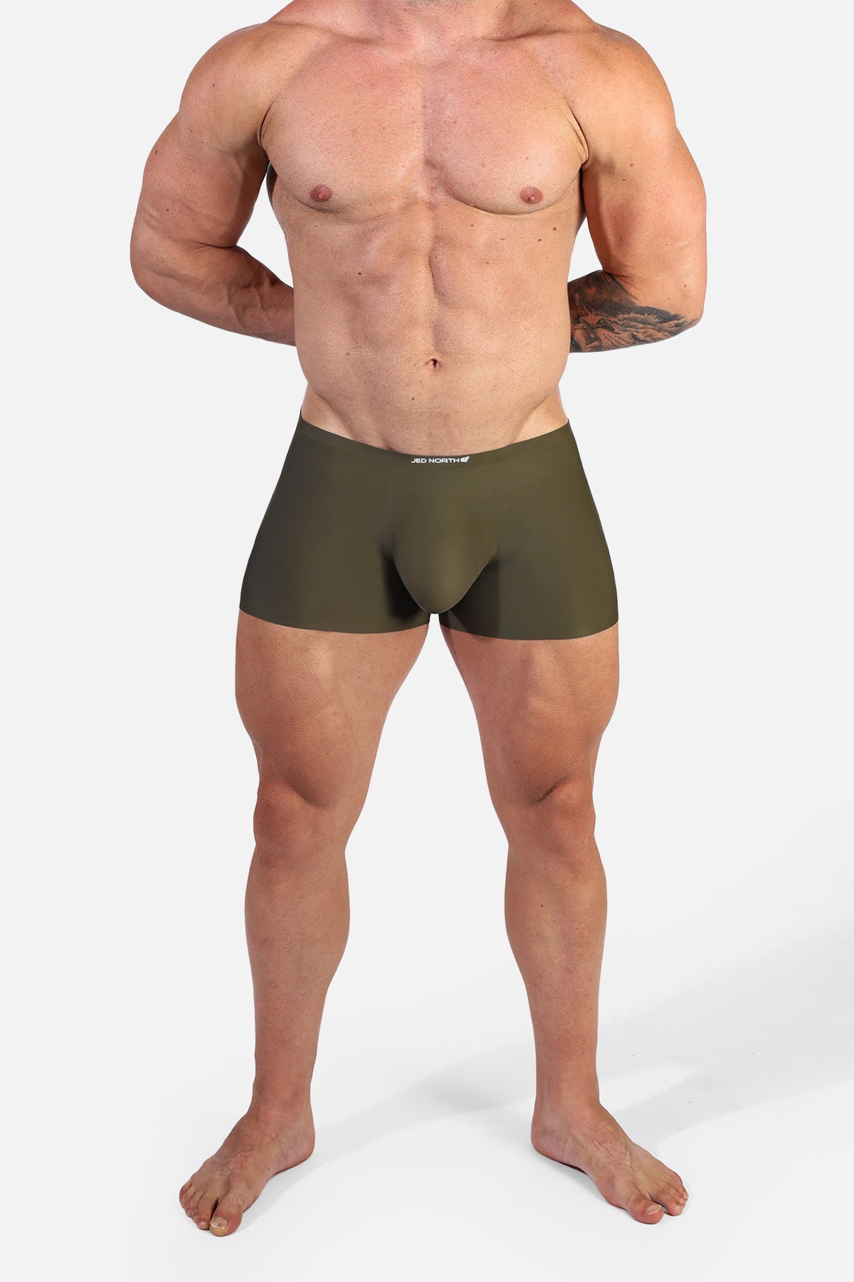 Men's Seamless Muscle-Fit Boxers 2-Pack - Black & Olive