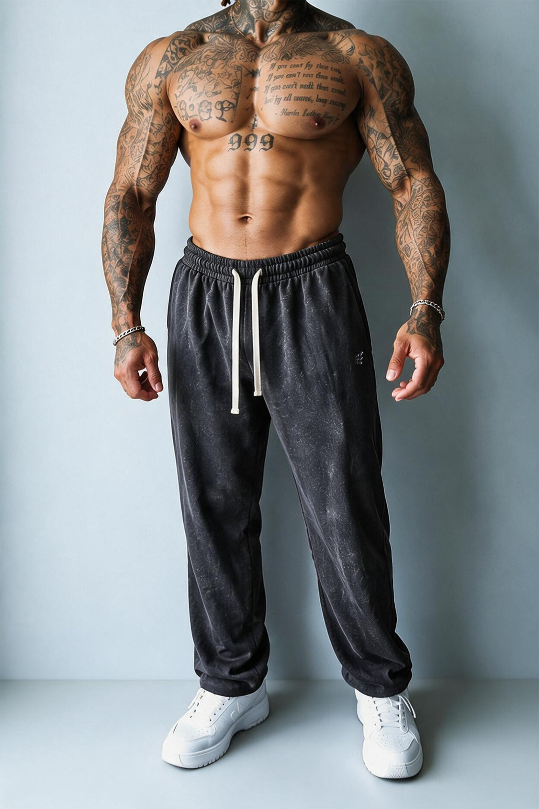Loose Fit Comfort Joggers - Washed Black