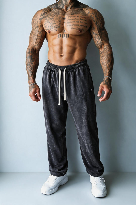 Loose Fit Comfort Joggers - Washed Black