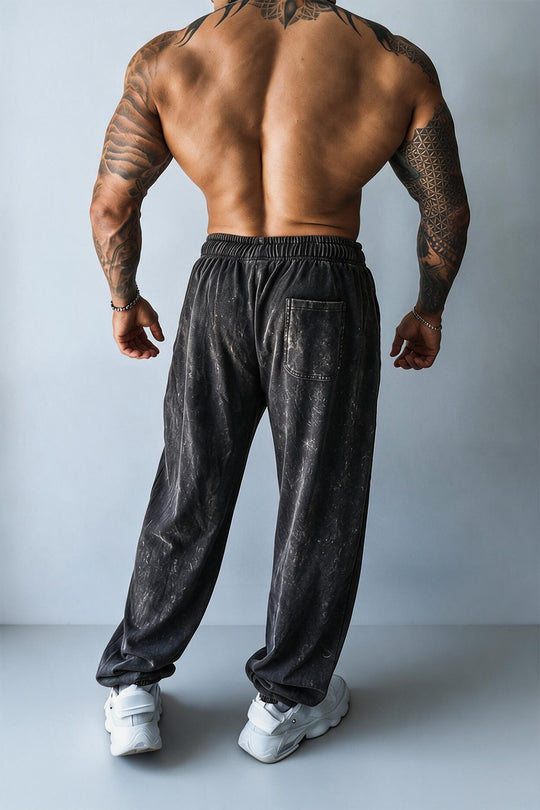 Loose Fit Comfort Joggers - Washed Black