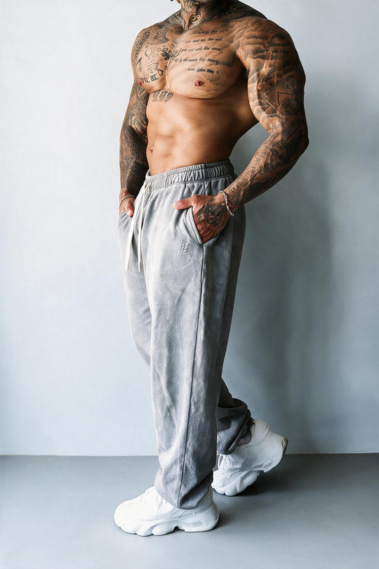 Loose Fit Comfort Joggers - Washed Gray