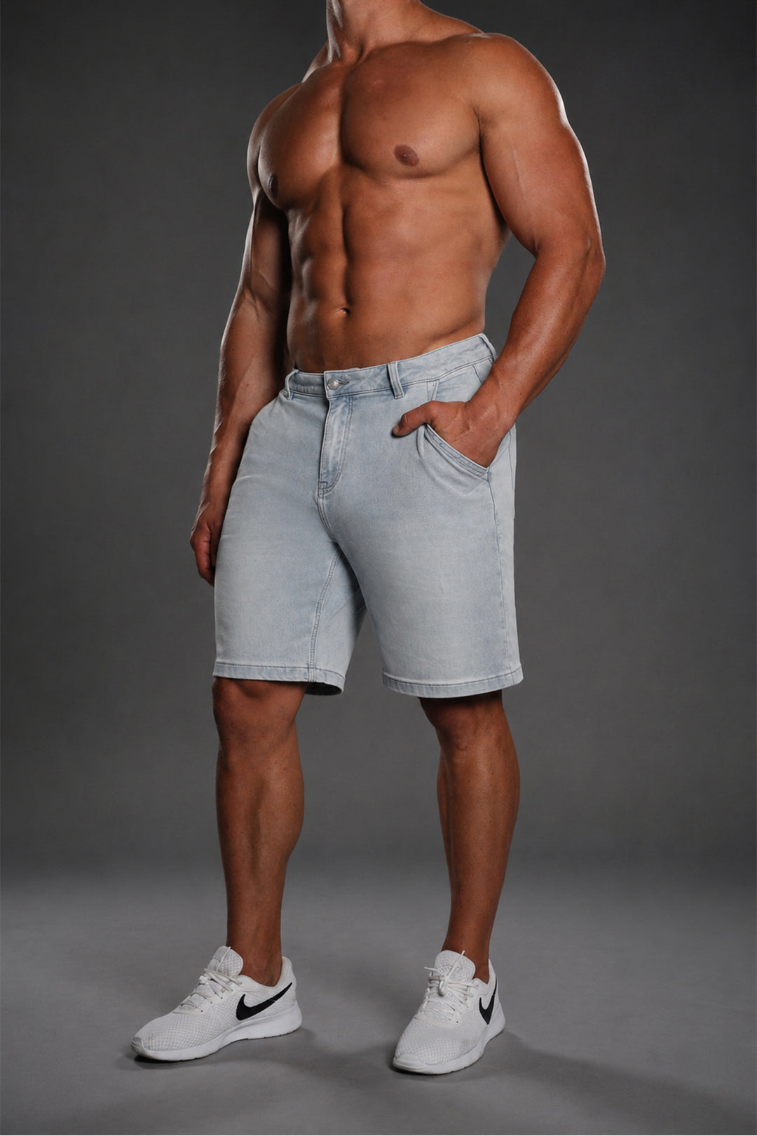 Baggy Fit Denim Shorts - Blue