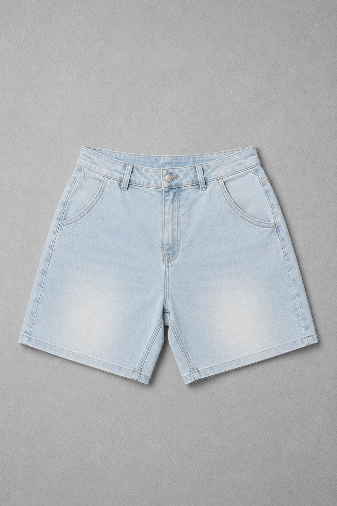 Baggy Fit Denim Shorts - Blue