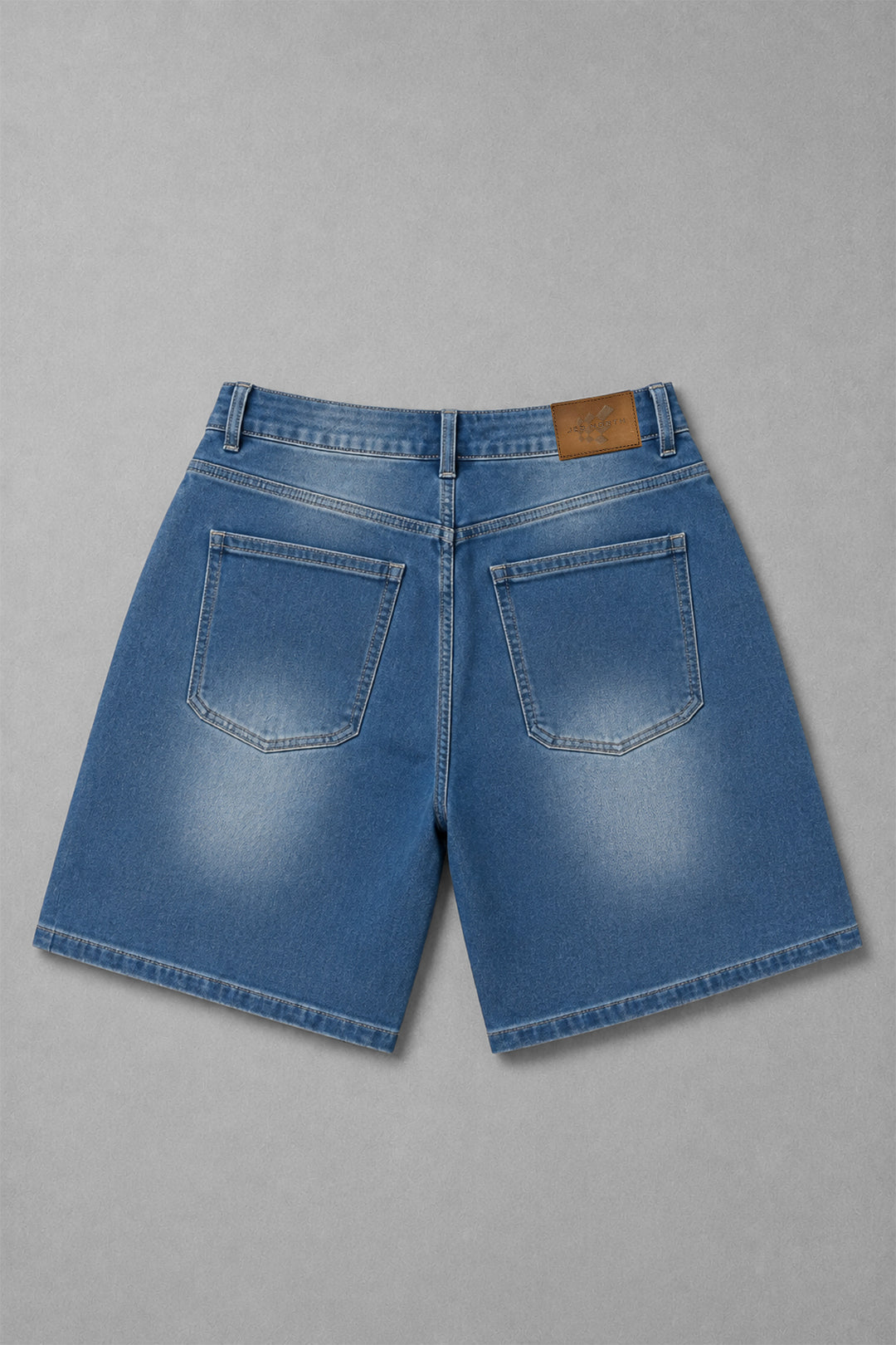 Baggy Fit Denim Shorts - Dark Blue
