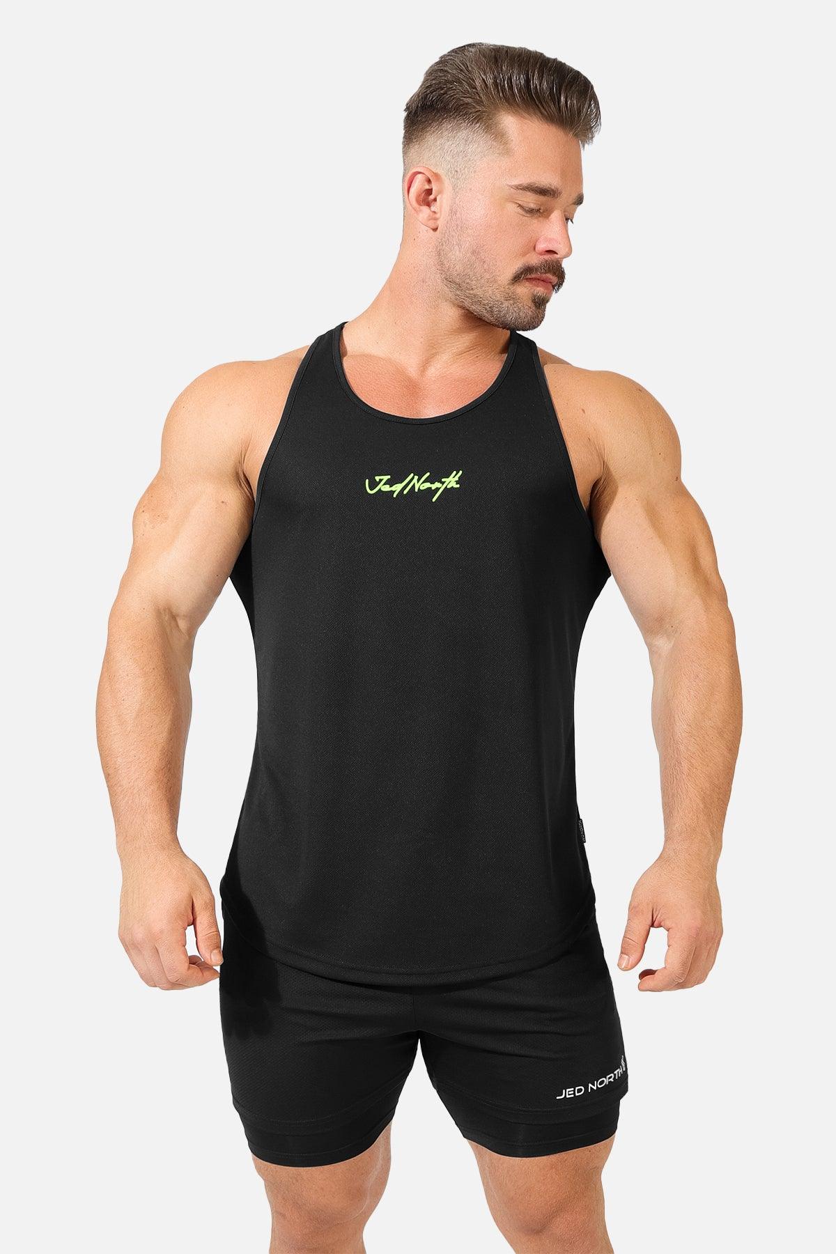 Dri-Fit Bodybuilding Workout Stringer - Black Neon
