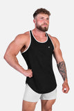 Fast-Dry Bodybuilding Workout Stringer - Black with White