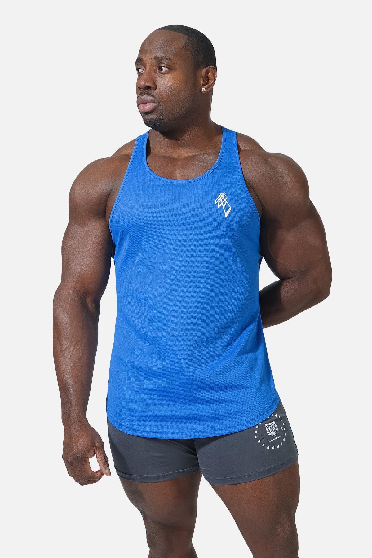Dri-Fit Bodybuilding Workout Stringer - Blue Logo
