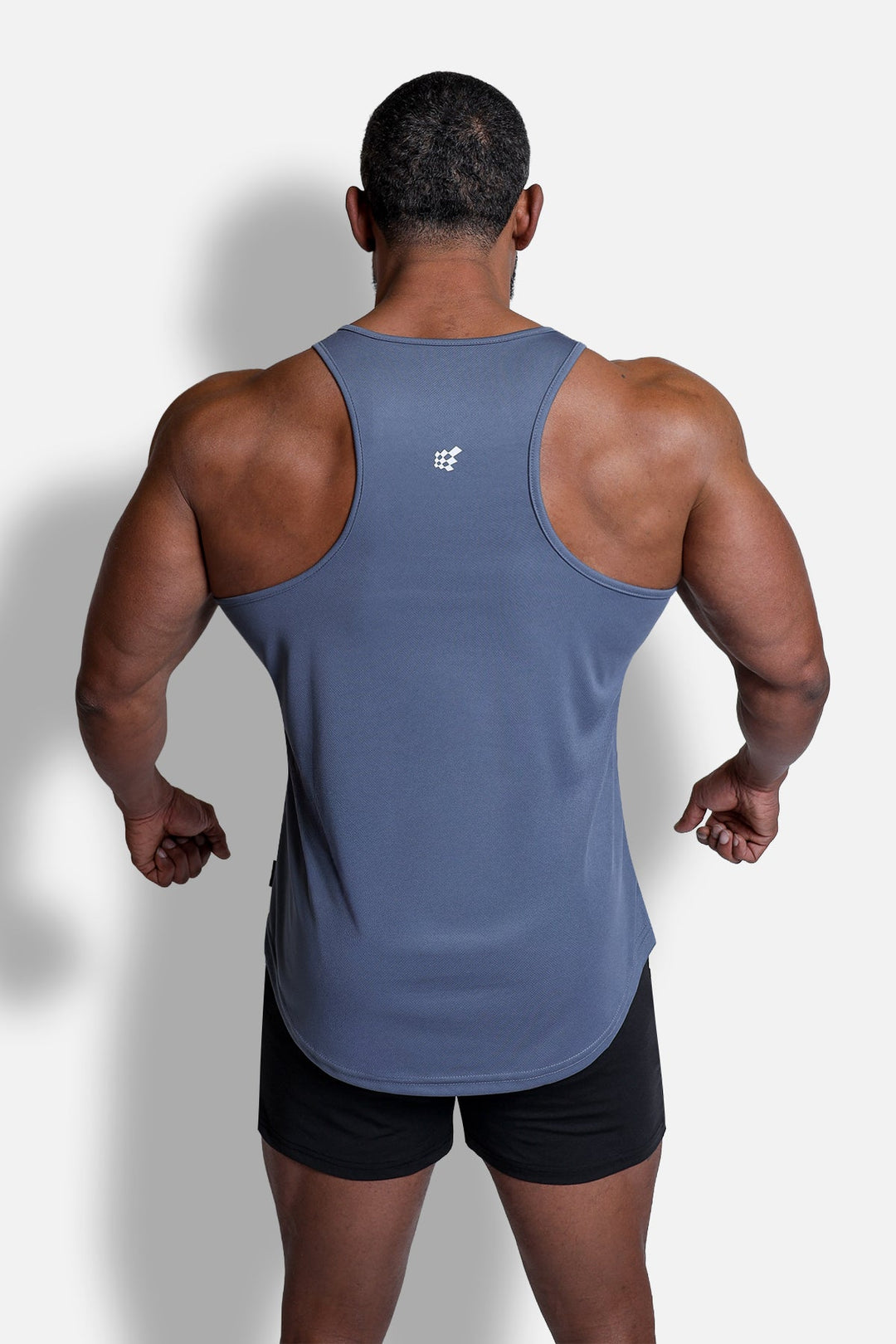 Fast-Dry Bodybuilding Workout Stringer - Gray USA Logo