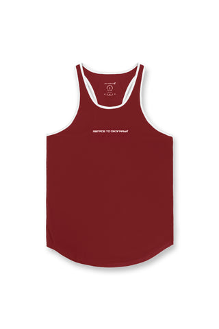 Fast-Dry Bodybuilding Workout Stringer - Maroon & White