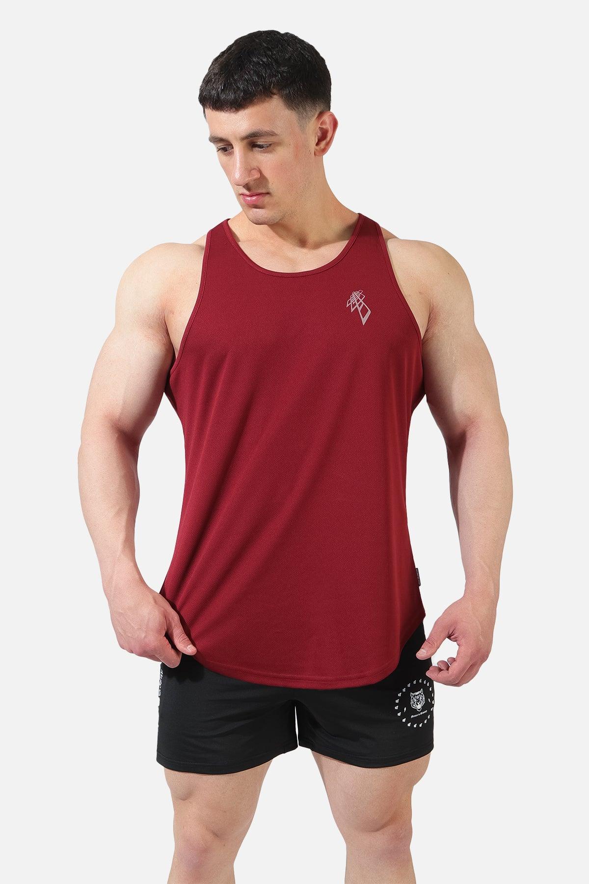 Workout Tank Tops for Men | Bodybuilding & Fitness Gym Wear| Jed North M / Red