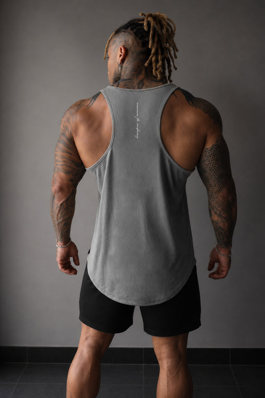 Fast-Dry Bodybuilding Workout Stringer - Dusted Silver
