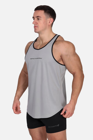 Fast-Dry Bodybuilding Workout Stringer - Silver & Black