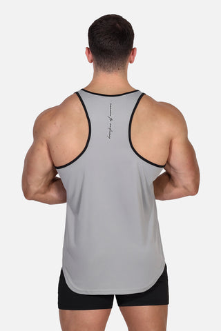 Fast-Dry Bodybuilding Workout Stringer - Silver & Black