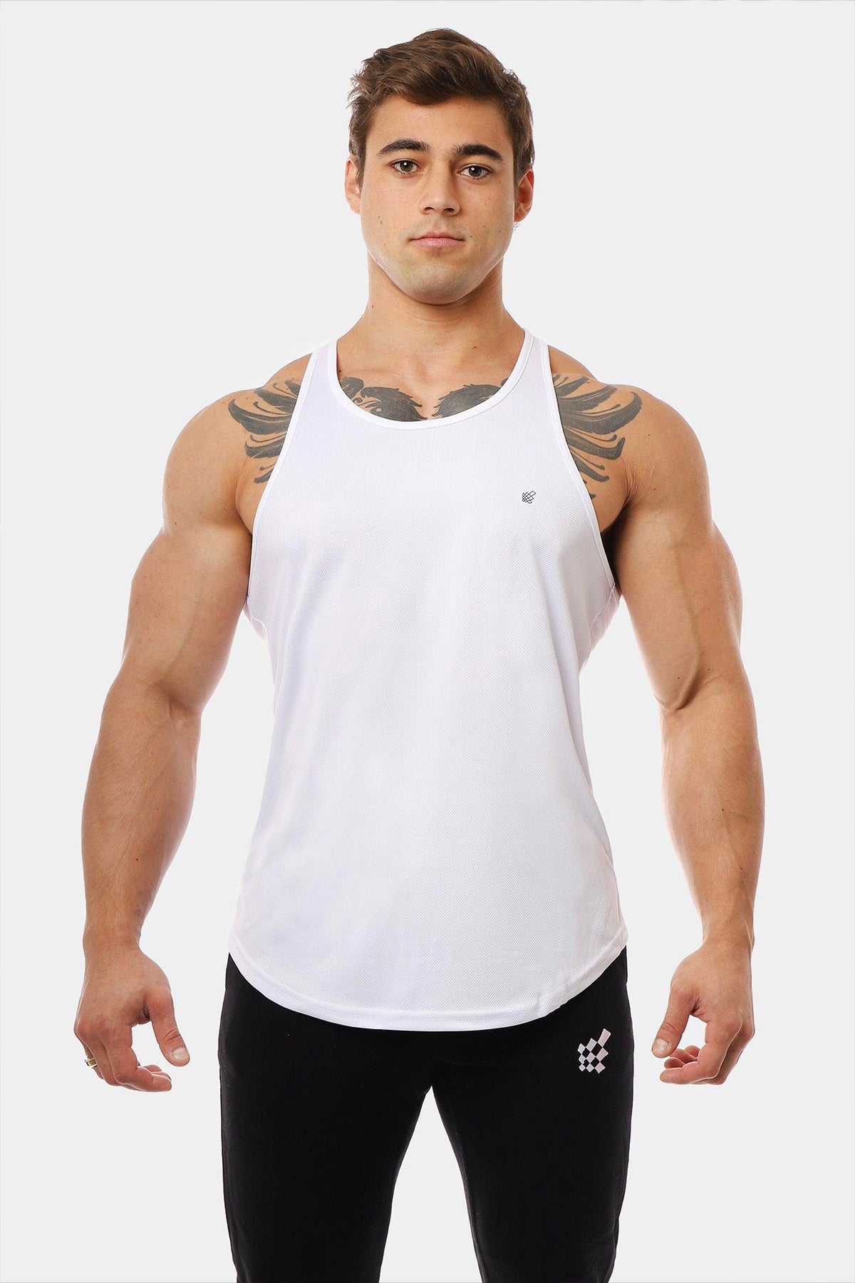 Fast-Dry Bodybuilding Workout Stringer - White