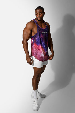 Graphic Muscle Stringer - Purple Galaxy