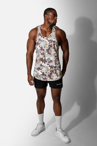 Graphic Muscle Stringer - Khaki Camo