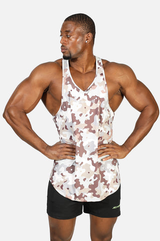 Graphic Muscle Stringer - Khaki Camo