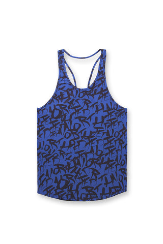 Graphic Muscle Stringer - Navy Graffiti