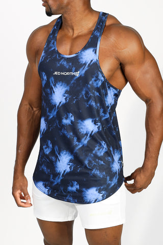 Graphic Muscle Stringer - Abstract Blue