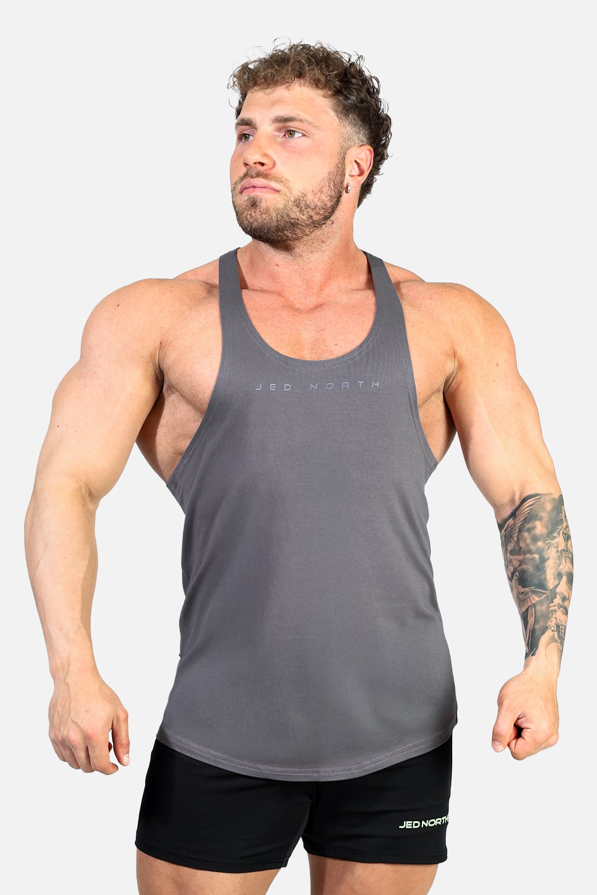 Classic Bodybuilding Racerback Stringer - Steel Gray