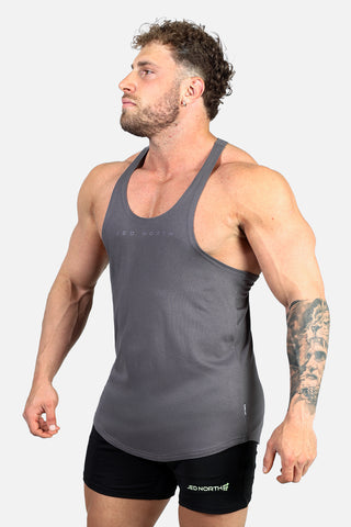 Classic Bodybuilding Racerback Stringer - Steel Gray