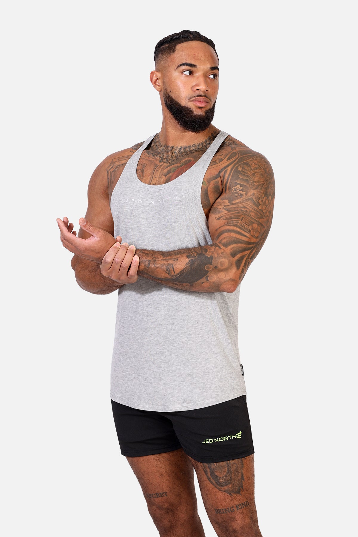 Classic Bodybuilding Racerback Stringer - Light Gray