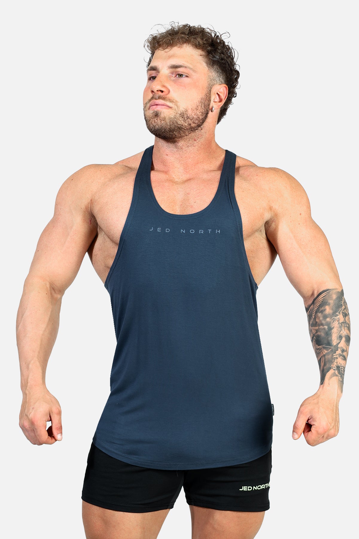 Classic Bodybuilding Racerback Stringer - Navy