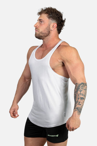 Classic Bodybuilding Racerback Stringer - White