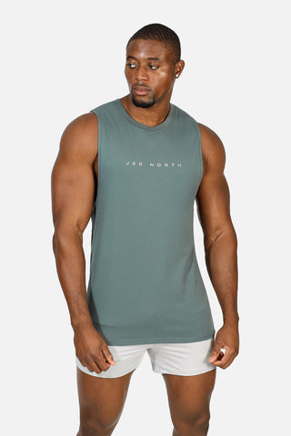 Apollo Men's Sleeveless Training Tee - Stone Blue