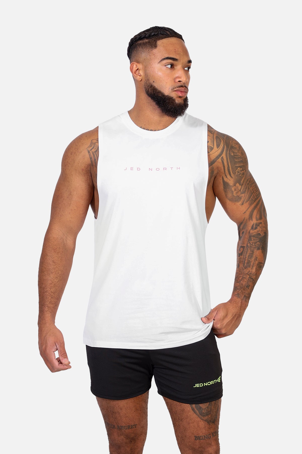 Apollo Men's Sleeveless Training Tee - White JN Logo