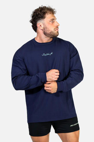 Energy Oversized Long Sleeve T-Shirt 2.0 - Midnight Blue