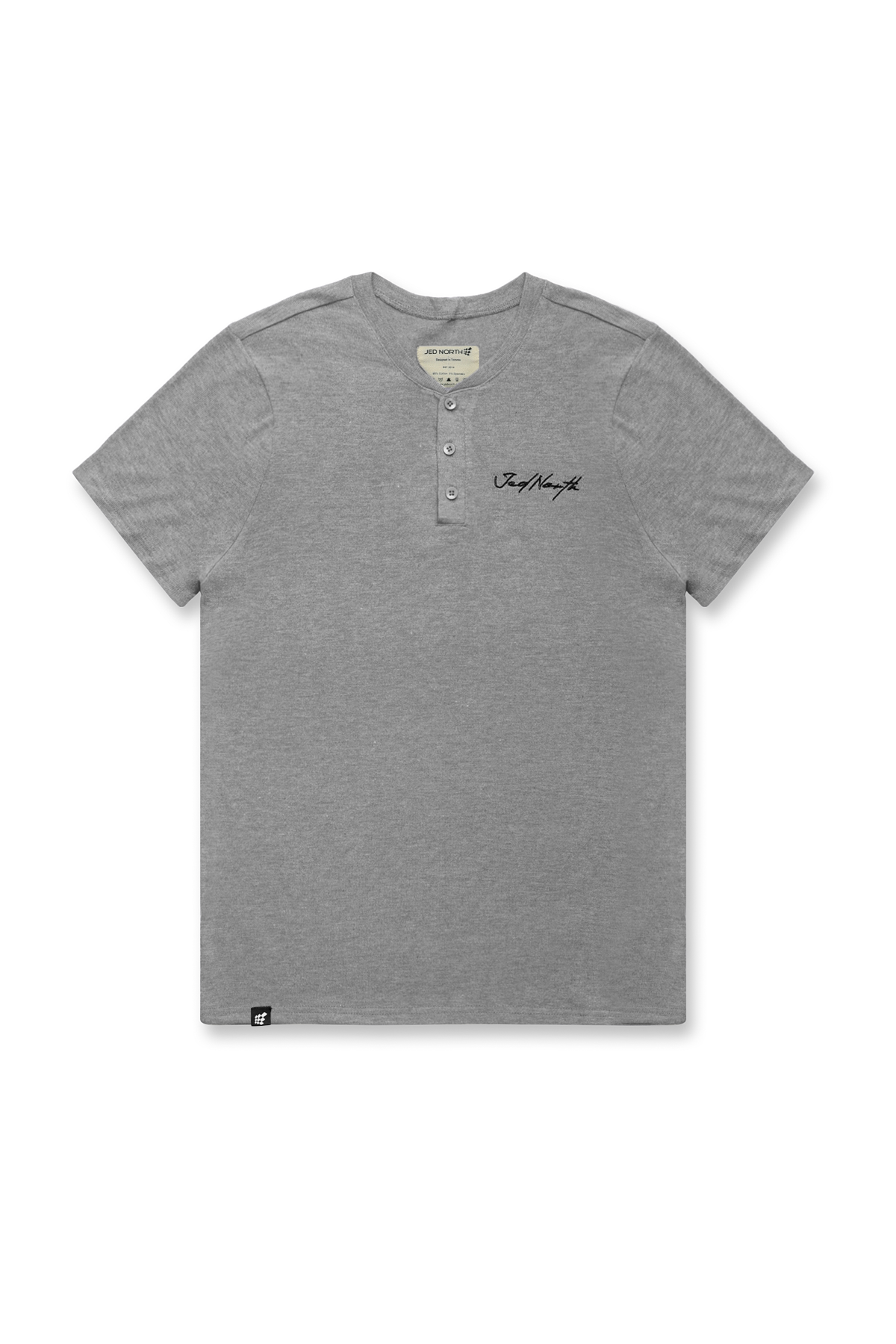 Muscle Fit Henley T-Shirt - Gray