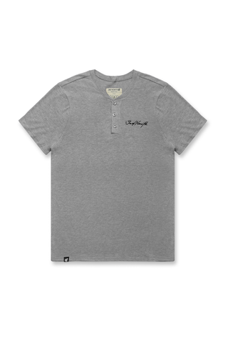 Muscle Fit Henley T-Shirt - Gray