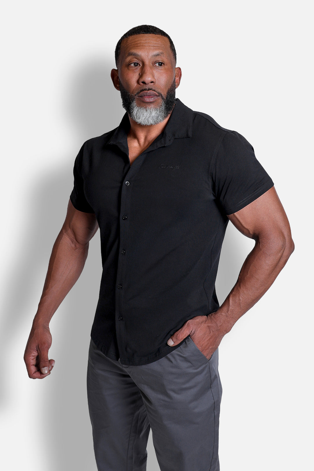 Flex Premium Stretch Button-Up Shirt - Onyx Black Flex Premium Stretch Button-Up Shirt - Onyx Black