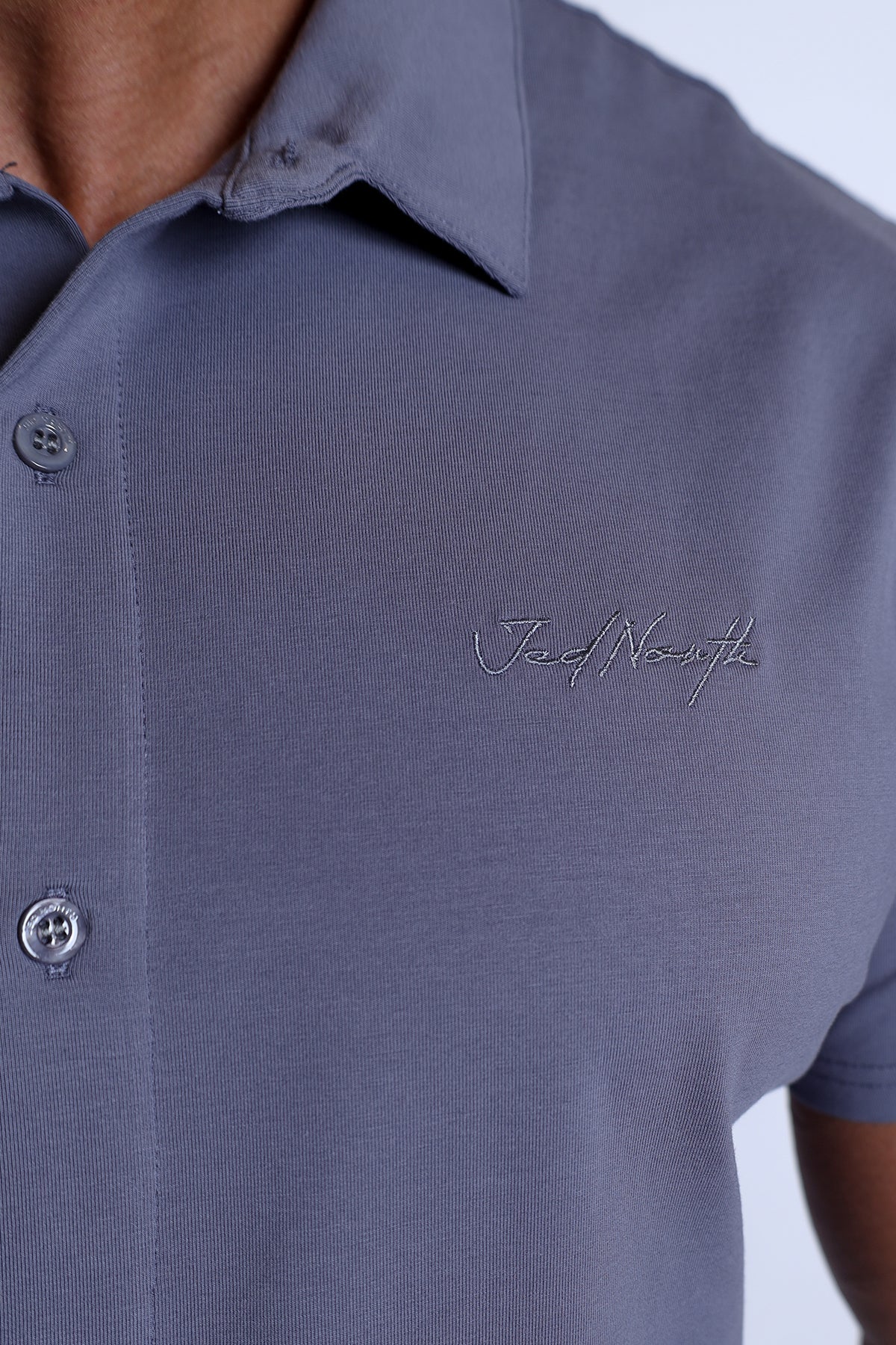 トップス tieme button up T-shirt-GRAY Premium Stretch Button-Up Shirt - Storm Gray – Jed North