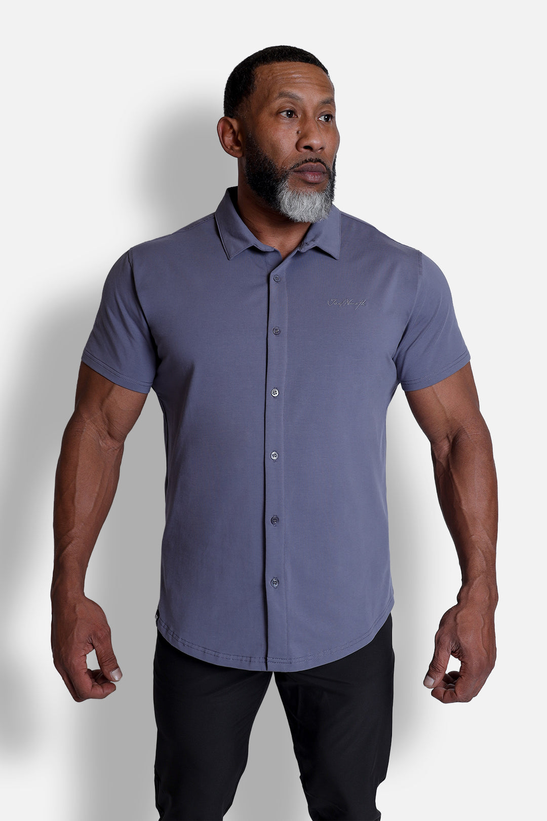 Button-up Muscle T-Shirt - Storm Gray
