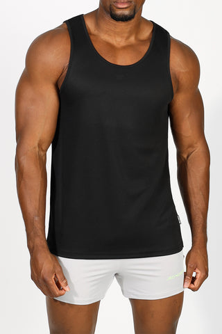 Alpha Microfiber Gym Tank Top - Obsidian Black