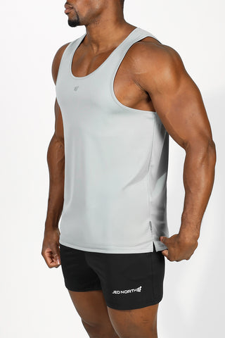 Alpha Microfiber Fast-Dry Gym Tank Top - Polar Silver