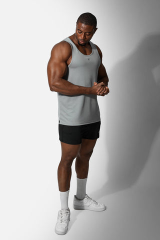 Alpha Microfiber Fast-Dry Gym Tank Top - Polar Silver