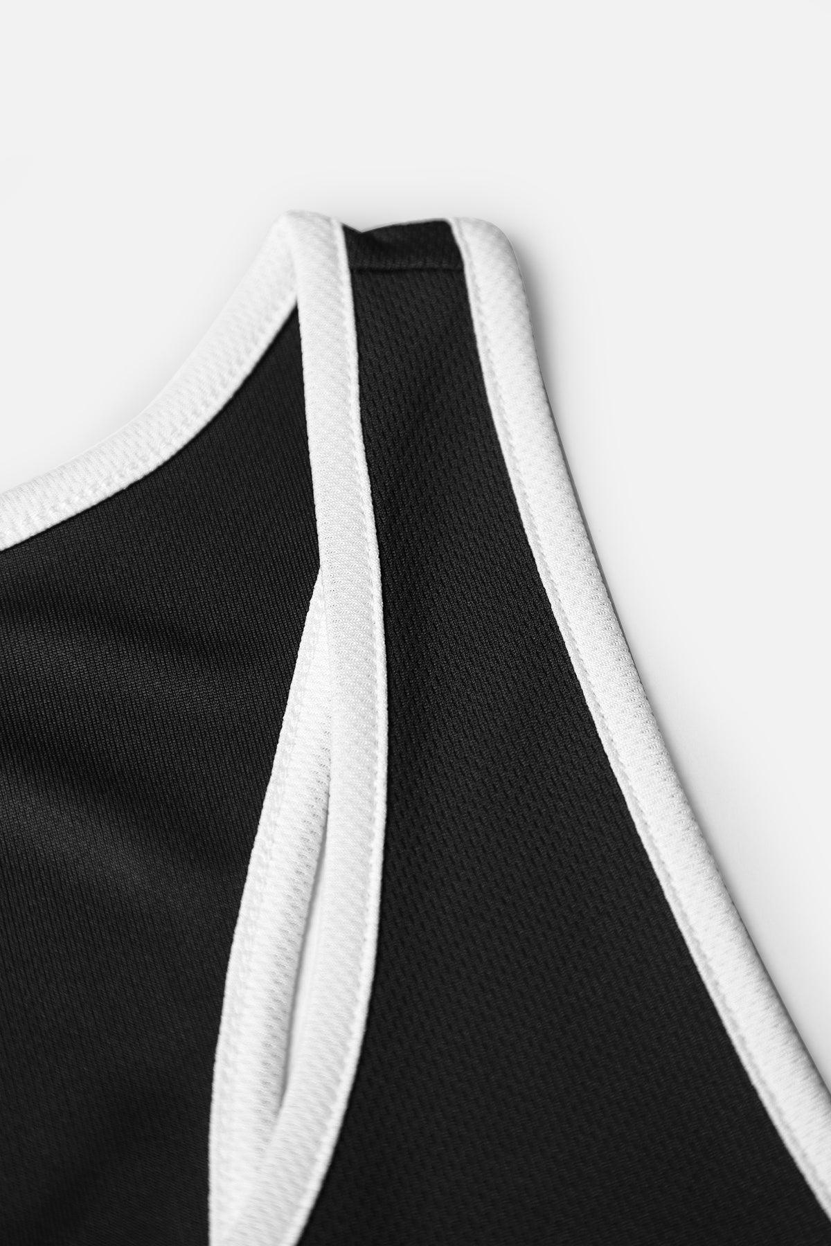 Fast-Dry Workout Stringer - Black & White - Jed North