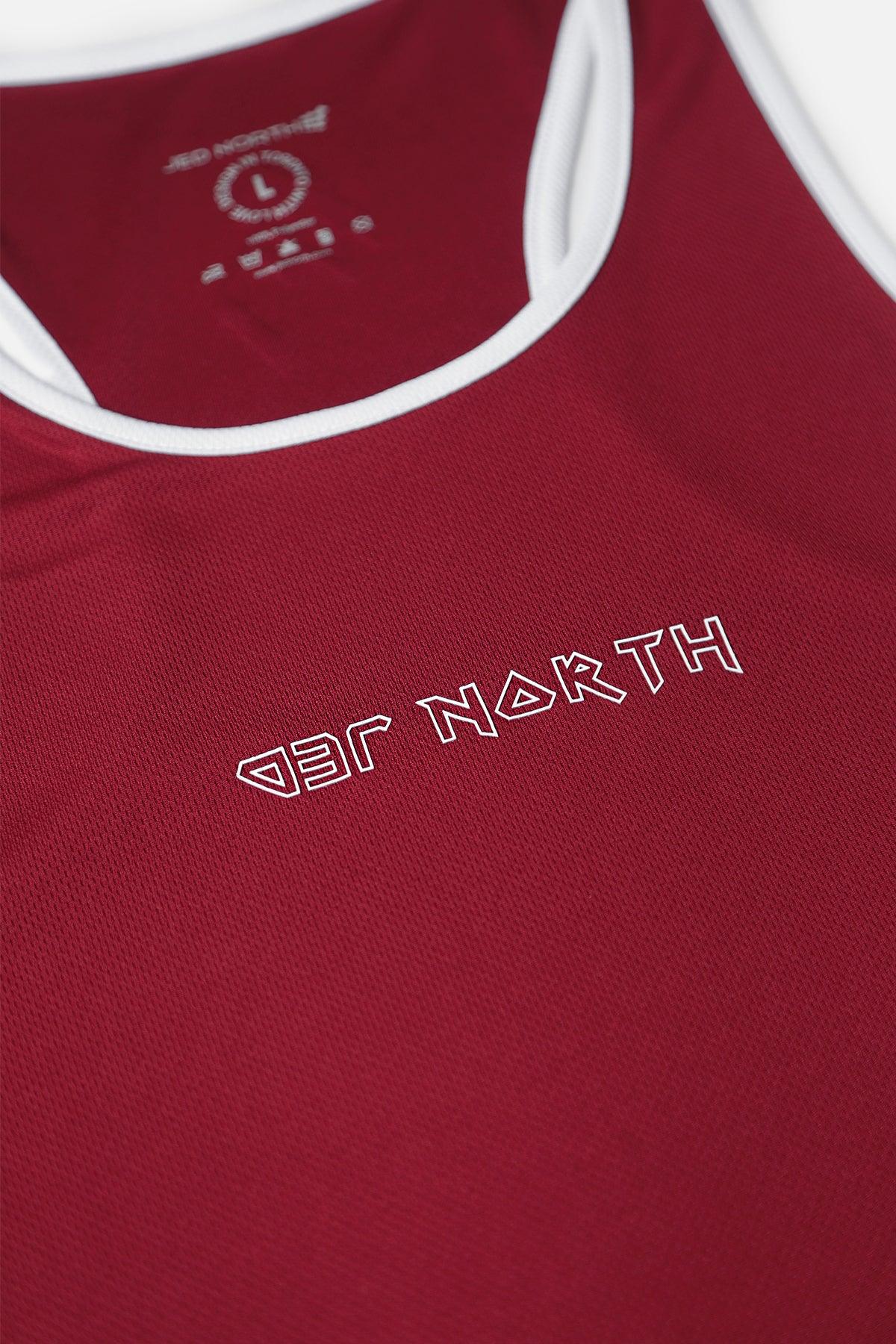 Fast-Dry Workout Stringer - Maroon & White - Jed North