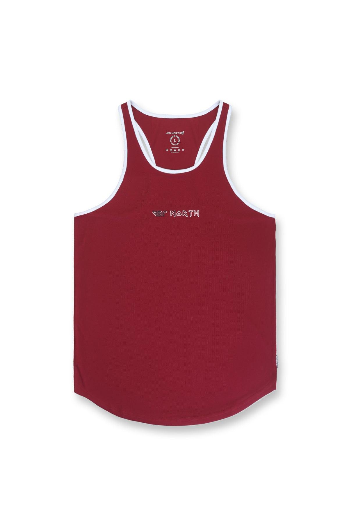 Fast-Dry Workout Stringer - Maroon & White - Jed North