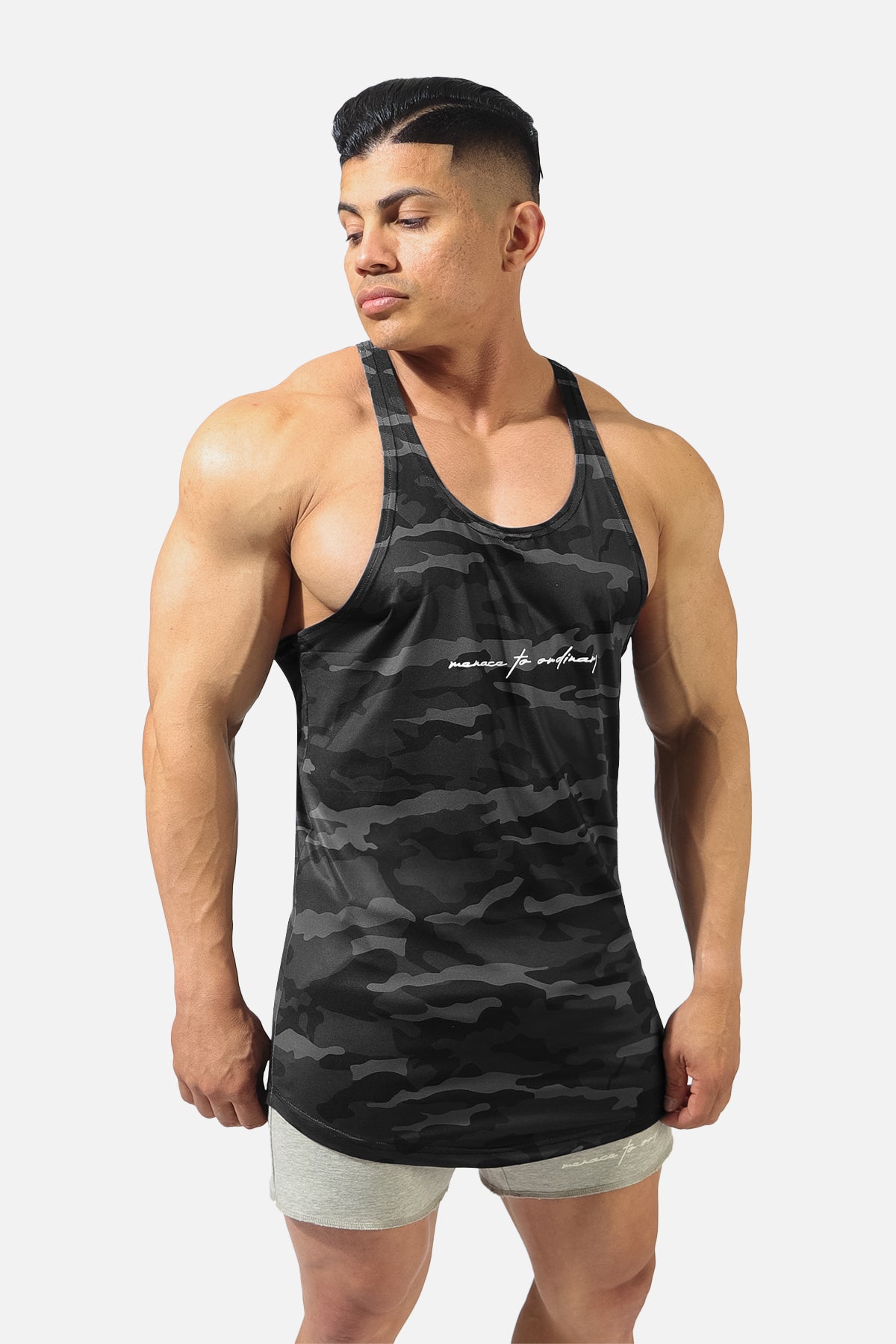 Old School Workout Stringer 2.0 - Black Camo