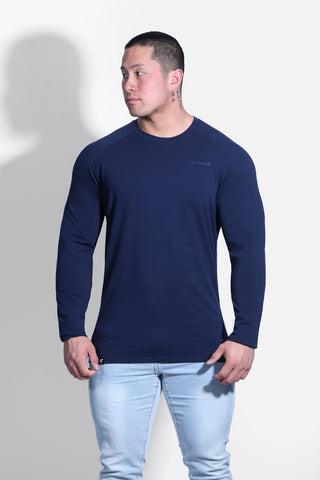 Titan Muscle-Fit Long Sleeve T-Shirt - Navy