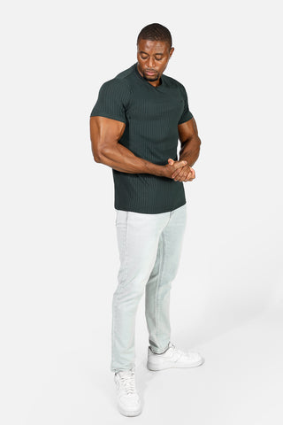 Ribbed Muscle-Fit T-Shirt - Forest Green