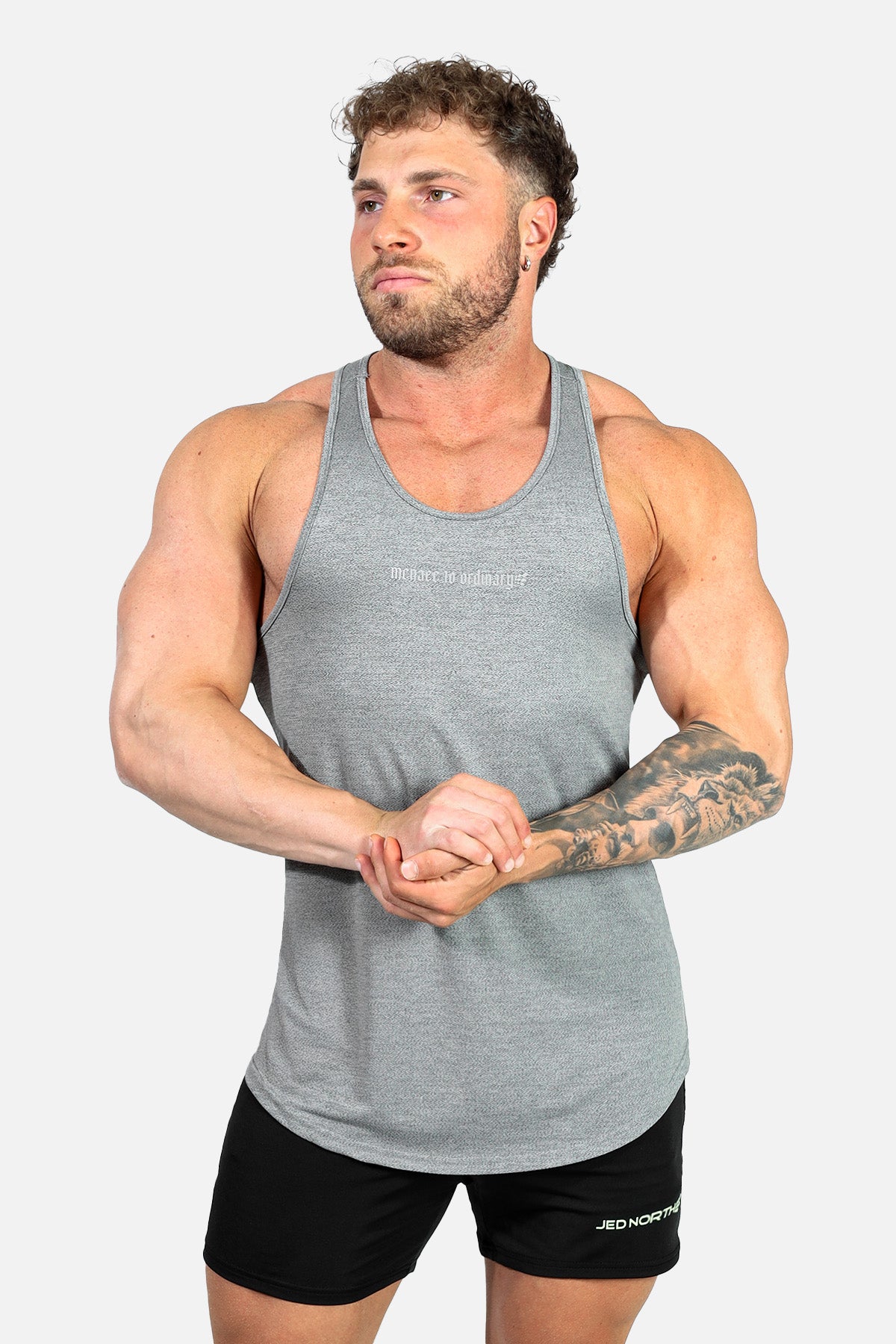 Performance Max Bodybuilding Stringer  - Heather Grey