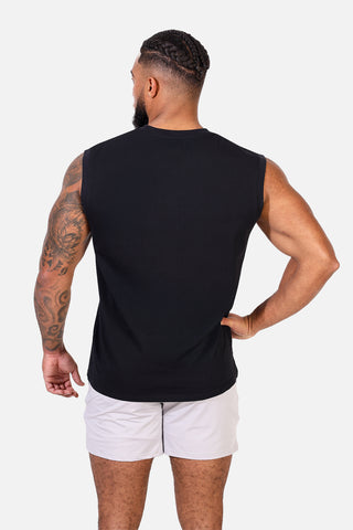 Sleeveless Muscle Tee - Black